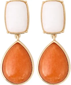 Clearance Bijou Brigitte Orecchini a perno - Orange Jade