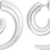 Clearance Bijou Brigitte Orecchini a perno - Rhodium Swirl