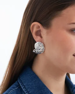 Sale Bijou Brigitte Orecchini a perno - Silver Nautilus