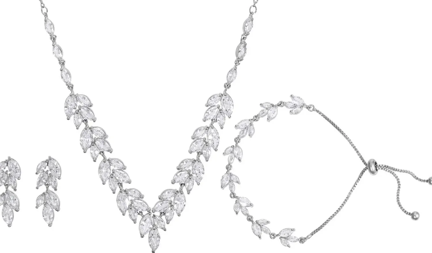 Bijou Brigitte Parure di gioielli - Zirconia Leaves