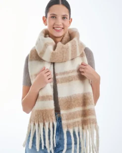 Bijou Brigitte Sciarpa - Beige Stripes