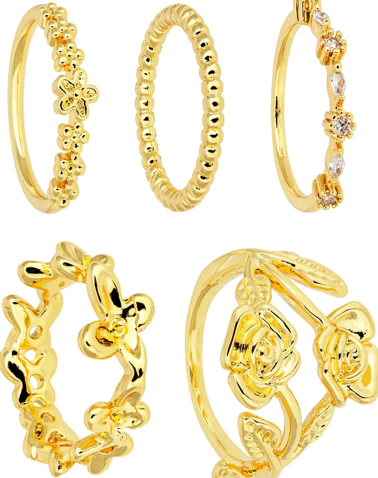 New Bijou Brigitte Set di anelli - Golden Rose