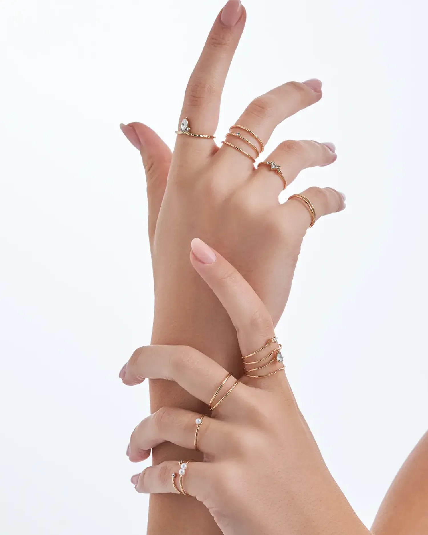 Online Bijou Brigitte Set di anelli - Golden Stacking