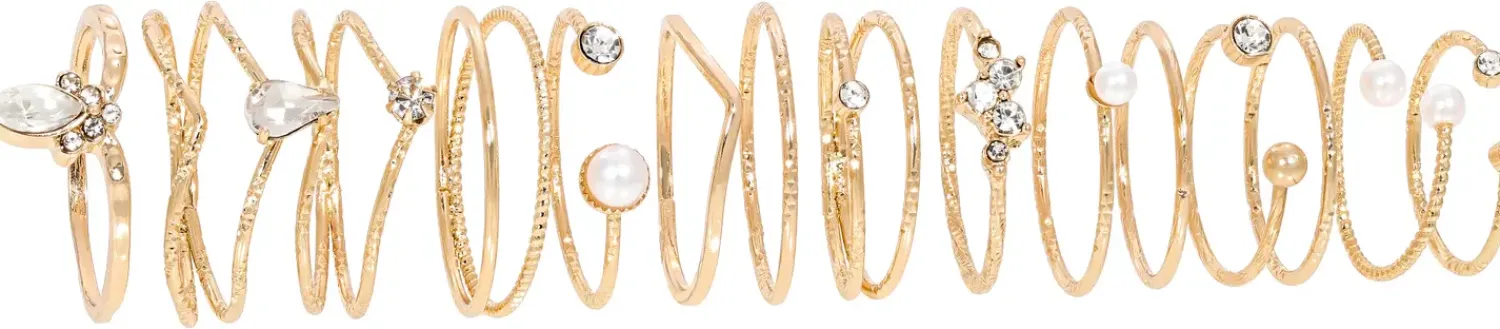 Online Bijou Brigitte Set di anelli - Golden Stacking