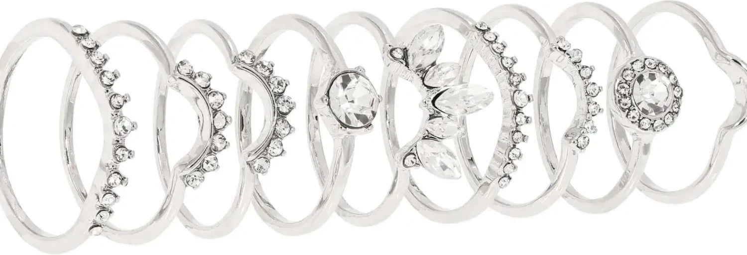 Outlet Bijou Brigitte Set di anelli - Silver Festival
