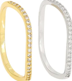 Bijou Brigitte Set di anelli - Wave Duo