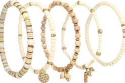 Best Bijou Brigitte Set di braccialetti - Beige Summer