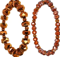 Clearance Bijou Brigitte Set di braccialetti - Brown Sparkle