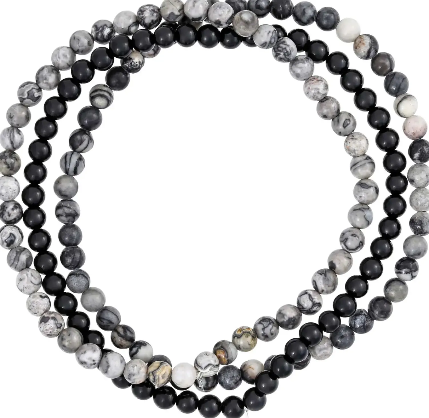 New Bijou Brigitte Set di braccialetti da uomo - Grey Agate