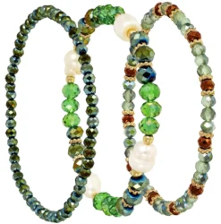 Online Bijou Brigitte Set di braccialetti - Green Pearls