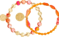 Hot Bijou Brigitte Set di braccialetti - Orange Shell