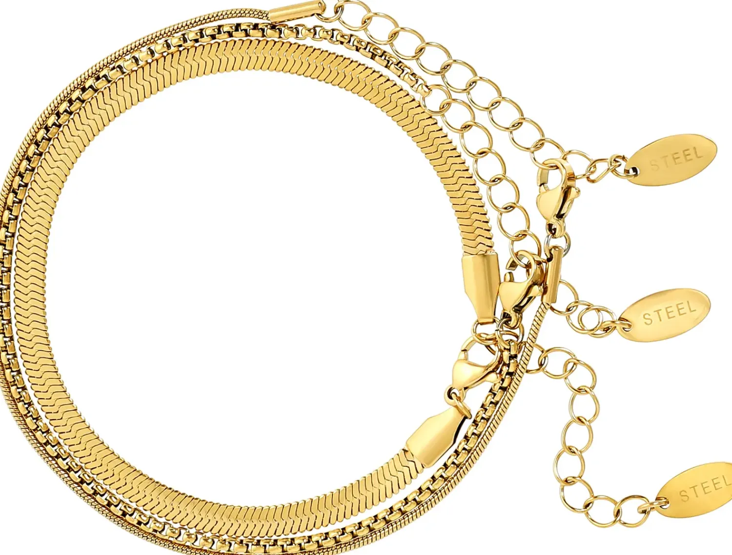 Clearance Bijou Brigitte Set di bracciali - Basic Steel