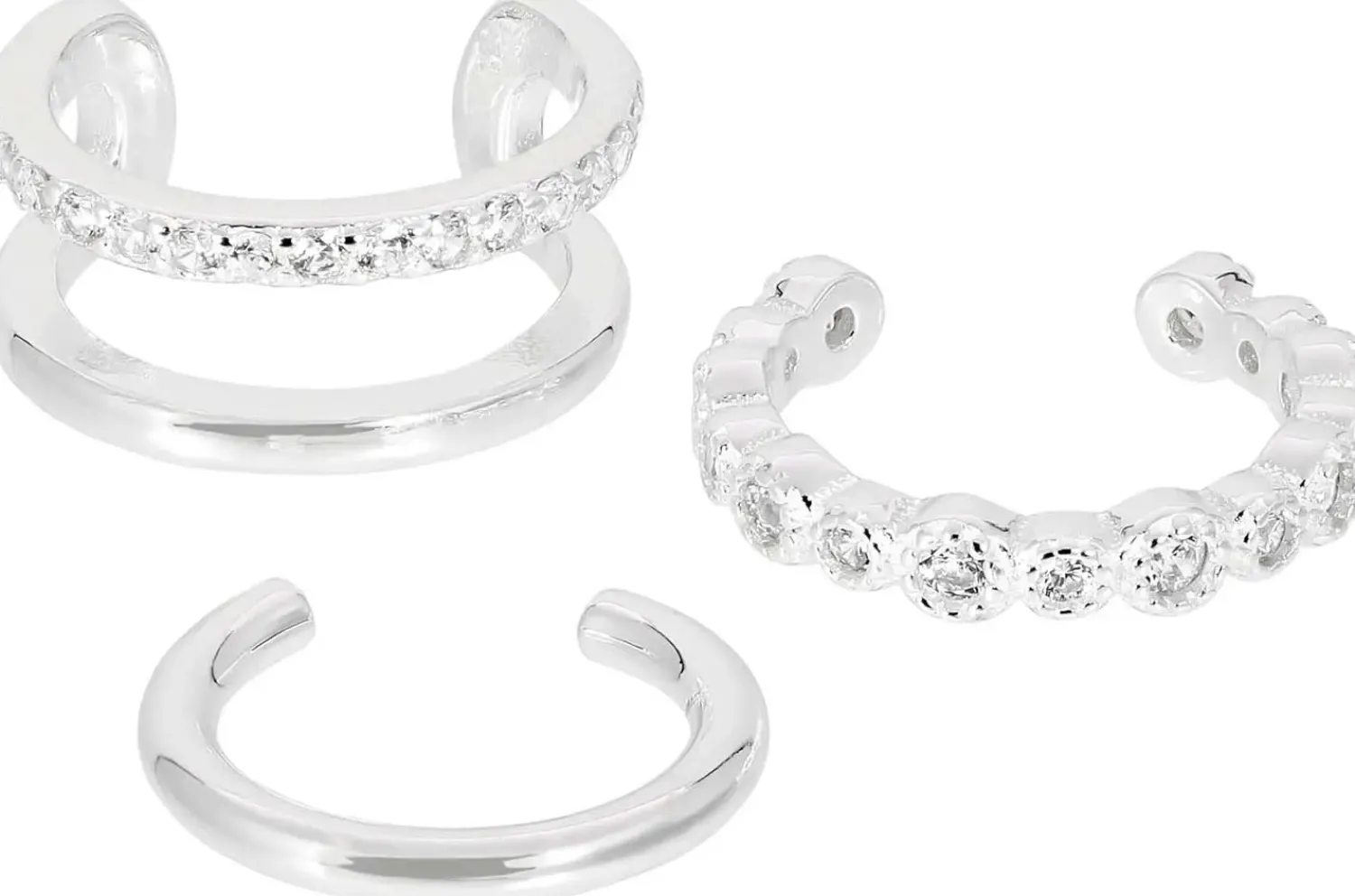 Clearance Bijou Brigitte Set di earcuff - Silver Trio