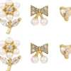 New Bijou Brigitte Set di orecchini a perno - Golden Flower