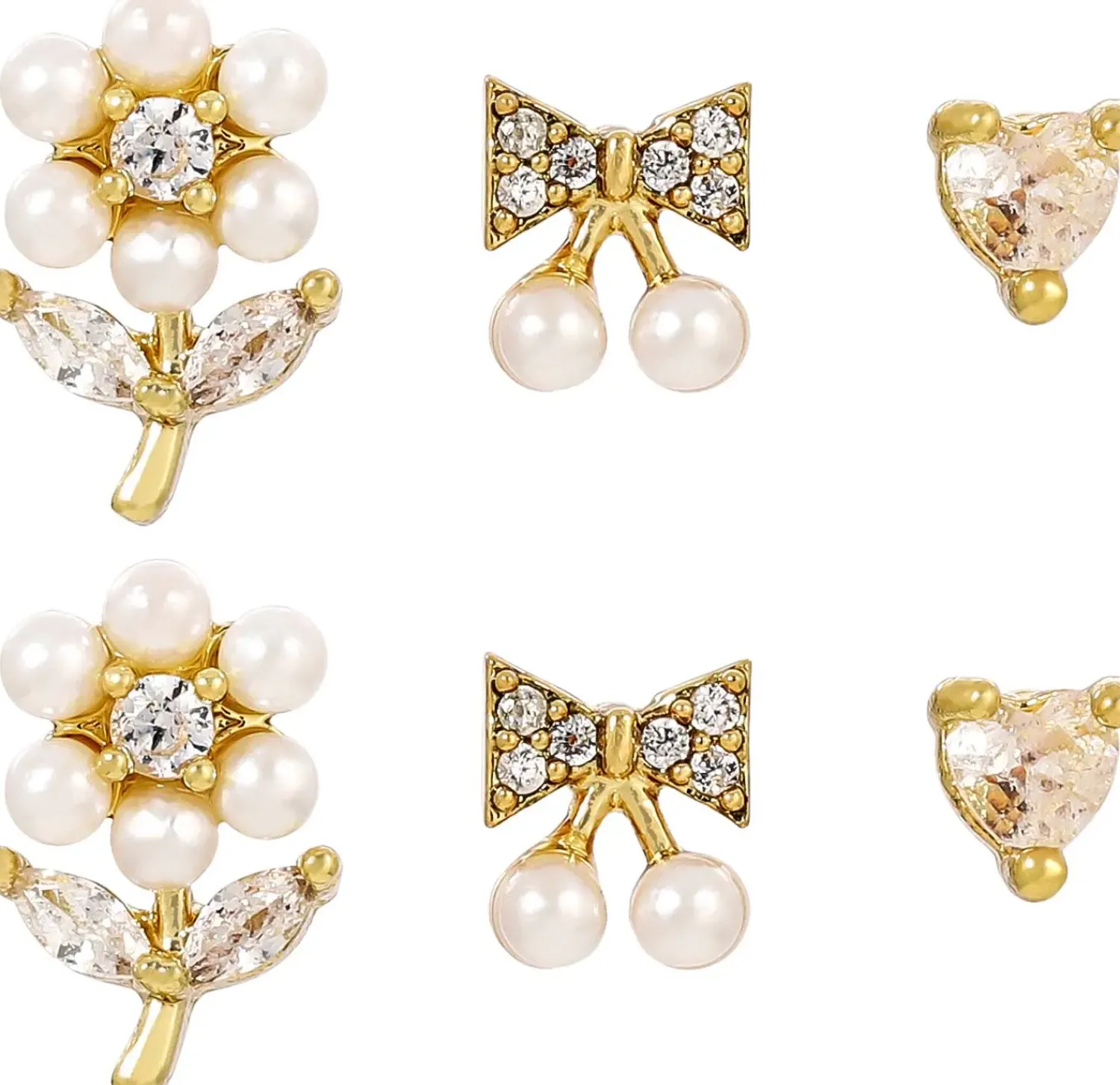New Bijou Brigitte Set di orecchini a perno - Golden Flower