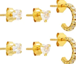 New Bijou Brigitte Set di orecchini a perno - Iced Gold