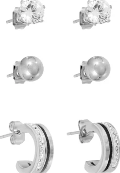 Outlet Bijou Brigitte Set di orecchini a perno - Silver Steel