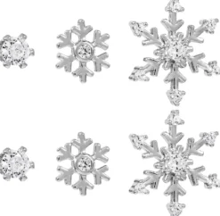 Hot Bijou Brigitte Set di orecchini a perno - Snowflake Sparkle