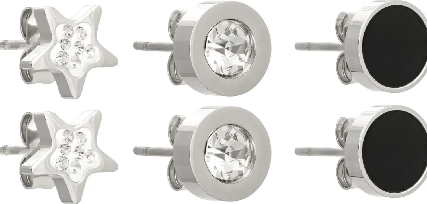 Best Bijou Brigitte Set di orecchini a perno - Steel Stars