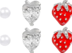 Online Bijou Brigitte Set di orecchini a perno - Strawberry Trio