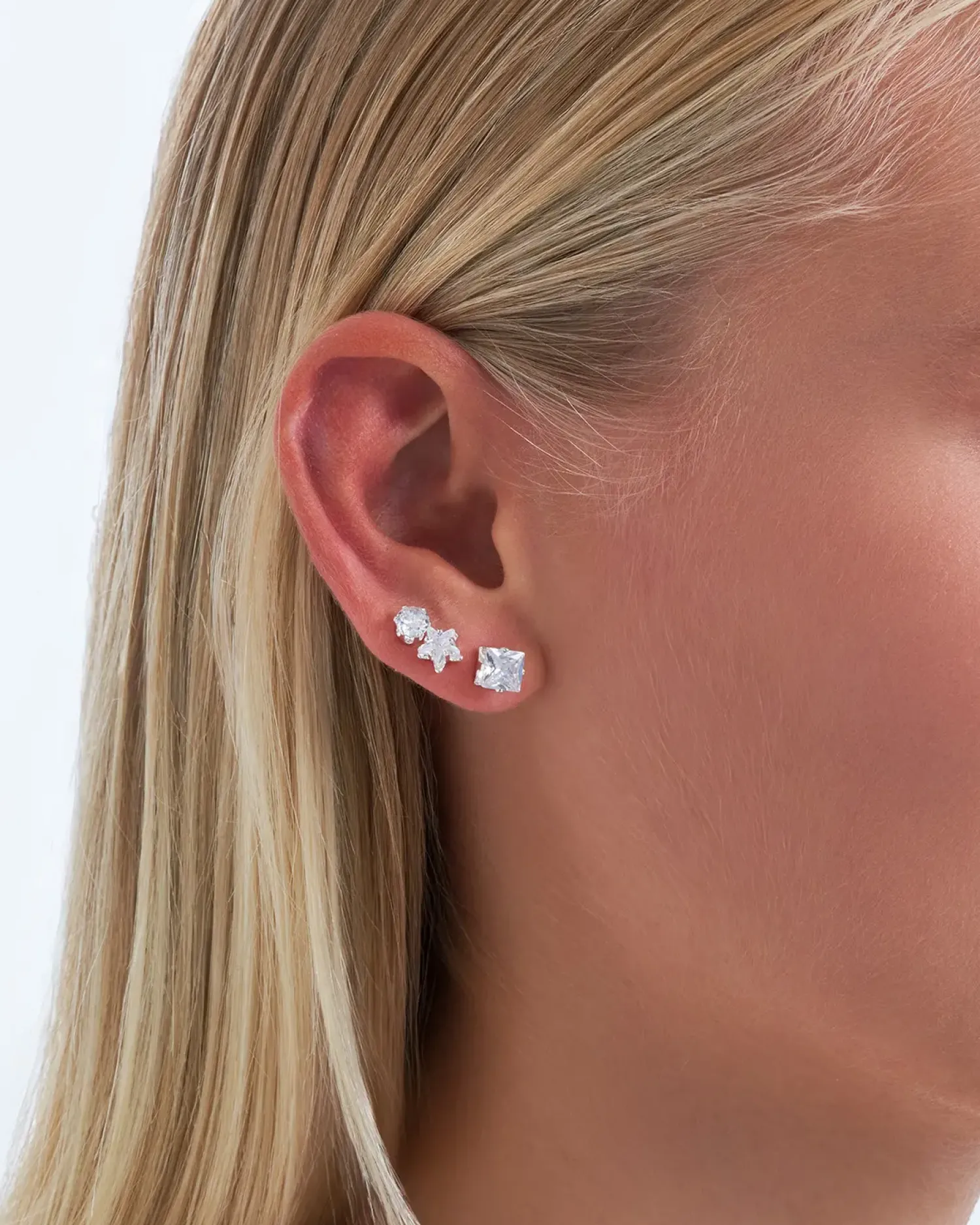 Best Bijou Brigitte Set di orecchini a perno - Zirconia Trio