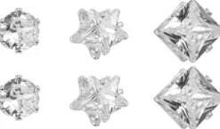 Best Bijou Brigitte Set di orecchini a perno - Zirconia Trio