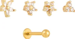 Bijou Brigitte Set di piercing - Golden Blossoms